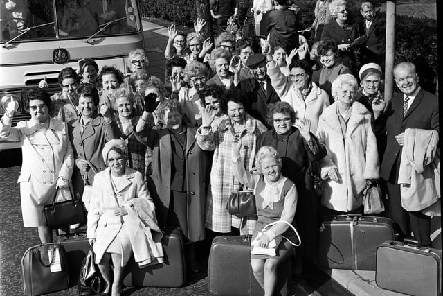 The high flying members of Wigan's Elevensies Club set off for a trip to New York, no less, in 1972.