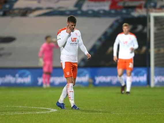 Gary Madine battled well and gave Blackpool a focal point in attack