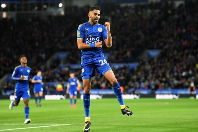 Leeds battle hard but with two minutes to go and men committed forward, Riyad Mahrez settles the affair with a good finish for City. (Getty)