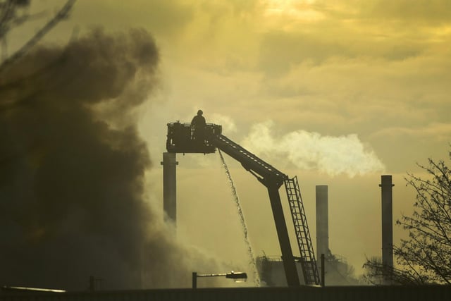 More than 100 firefighters were called to tackle the huge blaze.