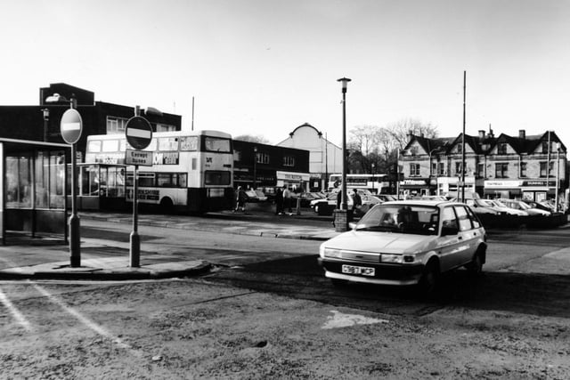 Pudsey's Market Place in November 1989.