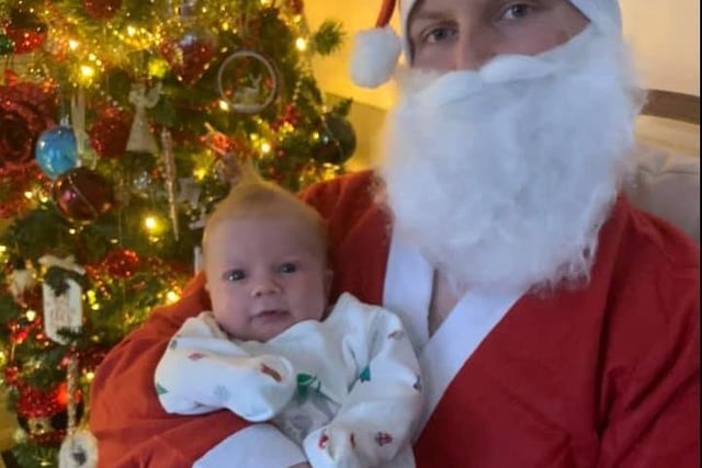 Melissa Dickinson said: "Axel’s first Christmas and first time meeting Santa!"