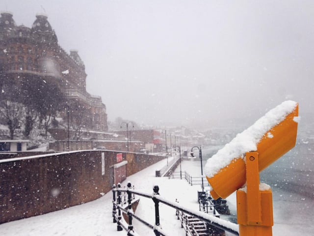 Heavy snowfall on the seafront back in 2010.