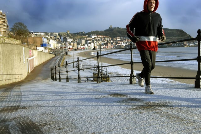 A lone jogger out early on the snow dusted seafront back in 2007.