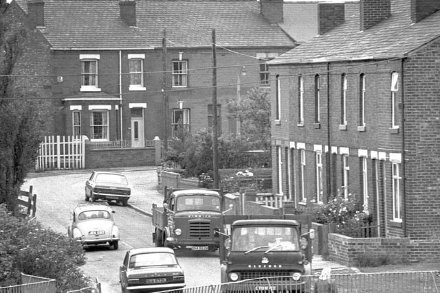 Martland Mill terraced houses in 1974