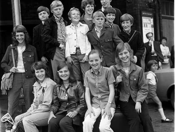 Off to Swtzerland...pupils at Up Holland Grammar School pictured arriving at Wallgate Station Wigan in 1971