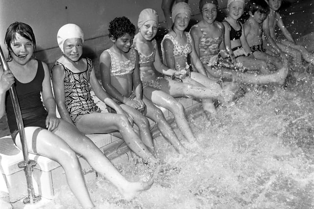 Splashing fun at Wigan International pool in the summer of 1971