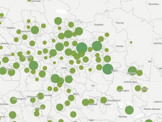 Office for National Statistics data shows the number of coronavirus deaths across Leeds in 2020