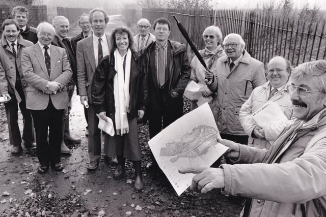 Leeds City Council's planning committee chairman, Coun Brian Walker, is pictured on a site visit in November 1988. He is pictured with fellow committee members as well as those from the Government backed Leeds Corporation Board.