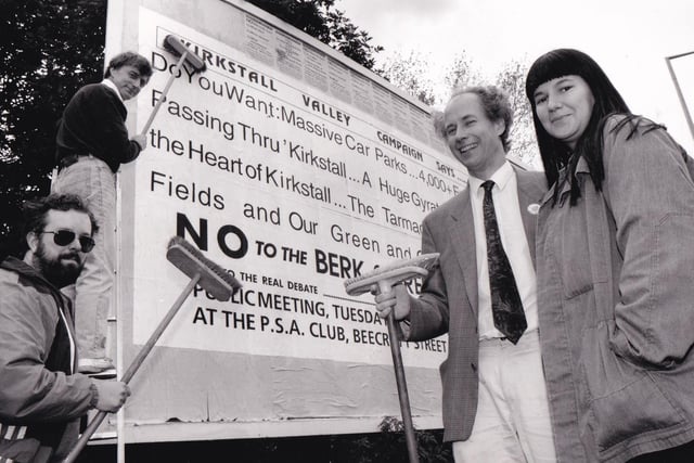 By 1993 a plan for a £20m shopping housing and leisure scheme was proposed for Kirkstall Valley prompting fresh objections. Pictured are campaigners Mike Chatwood, Coun John Illingworth, Alison Mander and Jack Lamb.