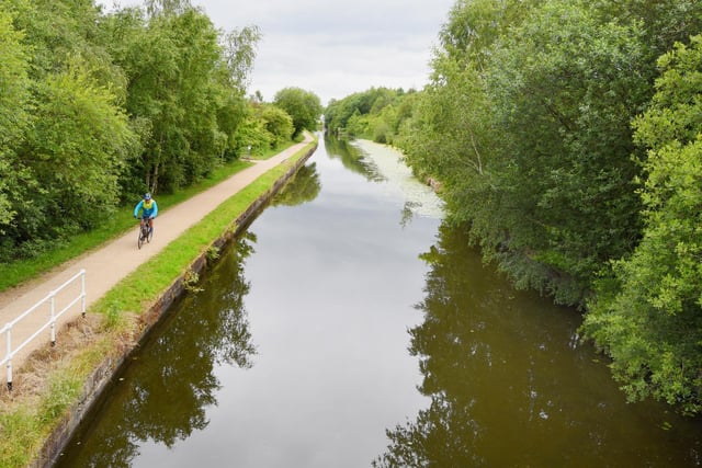 A shared cycle and footpath along the Bridgewater Canal, Leigh branch, Astley.