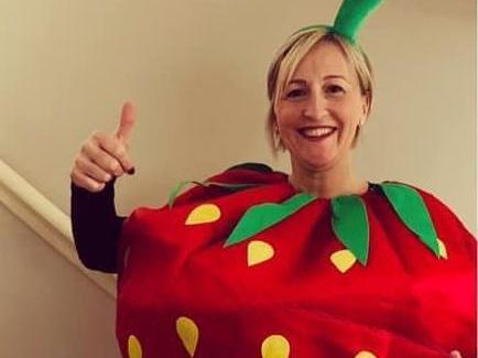 Lisa, community fundraising manager for Leeds Children's Heart Surgery Fund, has dressed as a strawberry and climbed the equivalent of the Ben Nevis on her stairs