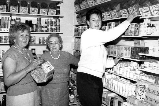 Irene Williams, Dorthy Siberry and Debbie Campsill in Castleford pictured in 1990