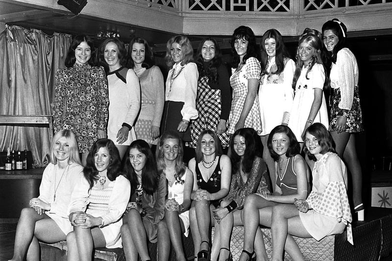 Wigan carnival committee choose their carnival queen during a gala evening at Wigan Casino in 1973