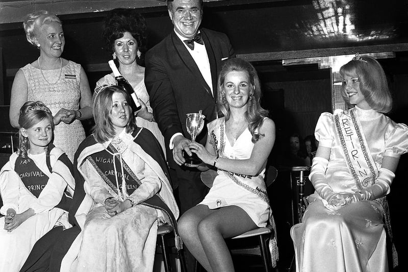 Wigan carnival committee choose their carnival queen during a gala evening at Wigan Casino in 1973