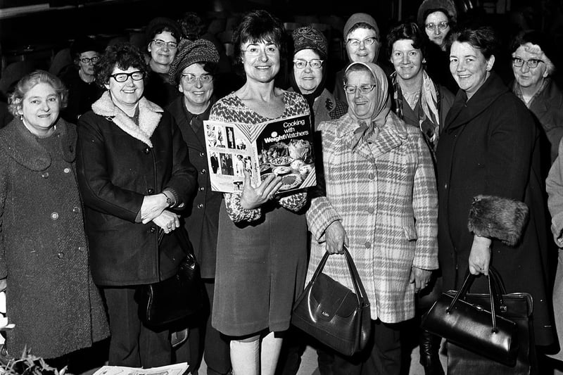 Wigan's Elevenses Club invite a Weight Watchers cookery expert to their meeting in 1973