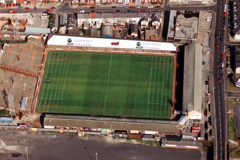 Blackpool Football Club viewed from the air in 1998