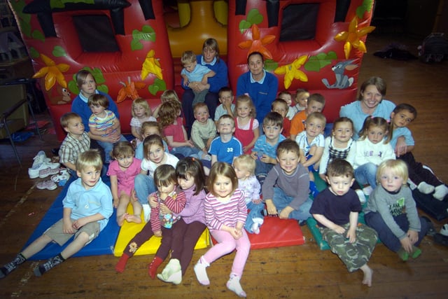 Children from the playgroup at the Coliseum spend time on a bouncy castle to raise money for Barnardo’s.