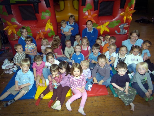 Children from the playgroup at the Coliseum spend time on a bouncy castle to raise money for Barnardo’s.