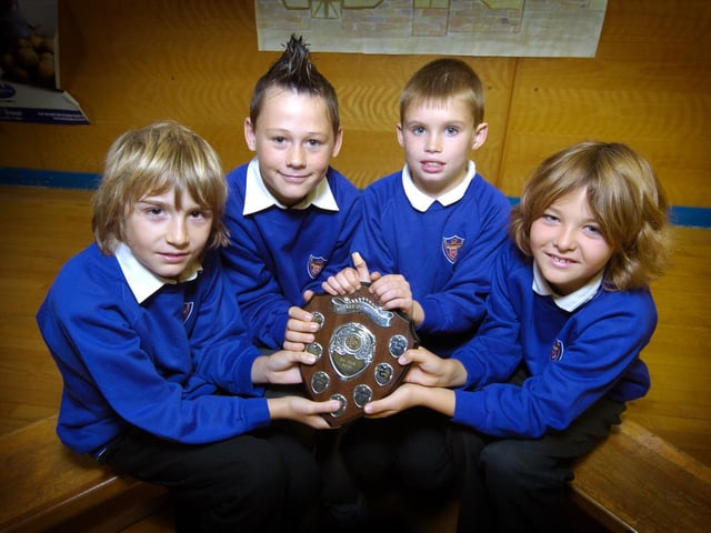 Octoberfest Run winners Year 5 boys from Ruswarp School.