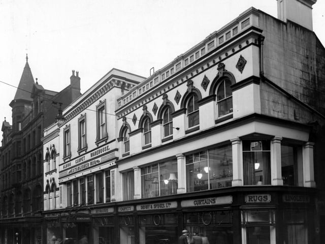 Albion Street in January 19489 and pictured is Denby & Spinks Ltd., house furnishers. On the left is the Leeds Industrial Co-operative Ltd.