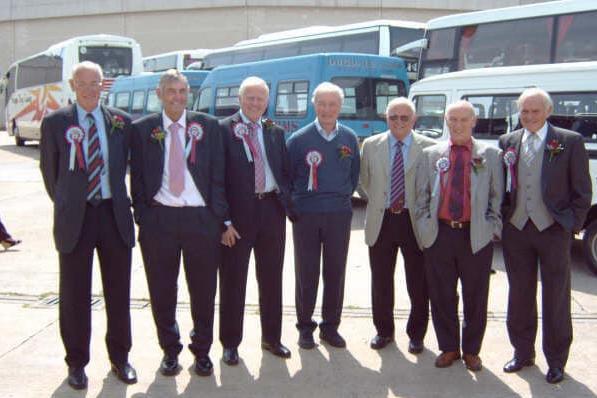 Jimmy (far left) with former team-mates at Wembley for Burnley's Play-Off final, 2009