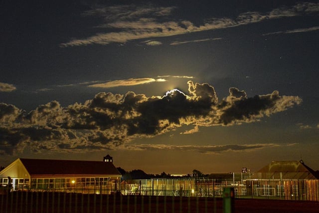 Full moon over Cavendish School in June, taken by Gary Jones with a Nikon D800 camera. SUS-200807-121348001