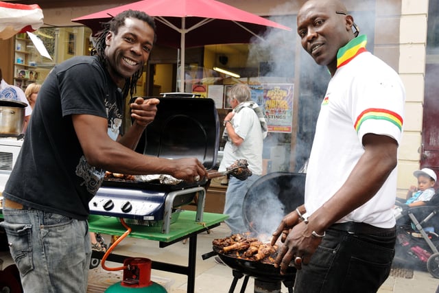 St Leonards Festival 2010: 
Fredrick and Ojay of Culture Barber man the barbecue. Picture: Tony Coombes BH30302d
