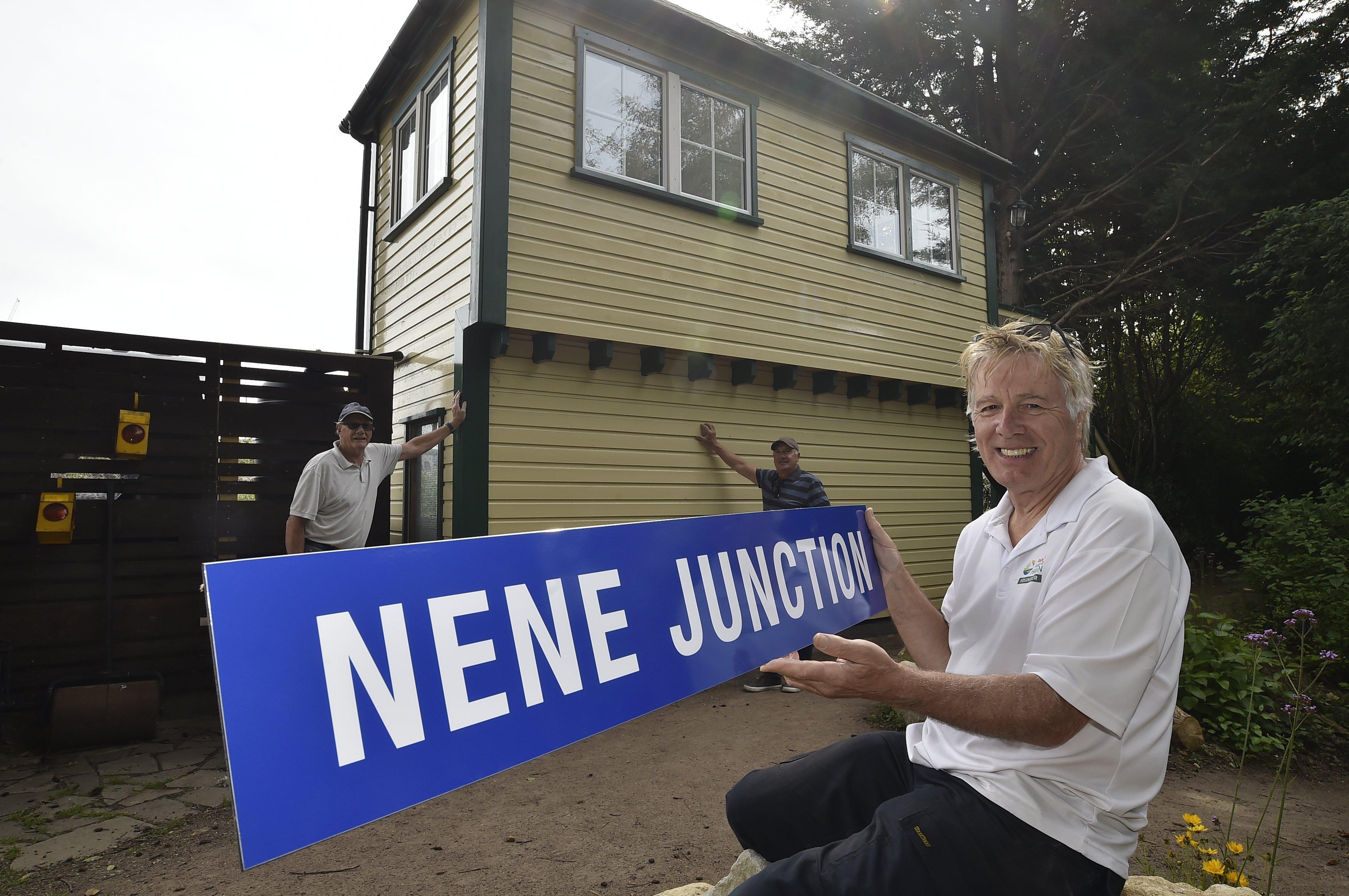 The new Nene Junction signalbox viewing platform and bird hide at Railworld's Wildlife Haven.
