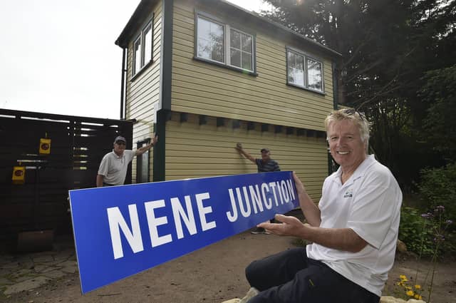 The new Nene Junction signalbox viewing platform and bird hide at Railworld's Wildlife Haven.