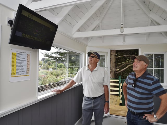 The new Nene Junction signalbox viewing platform and bird hide at Railworld's Wildlife Haven.