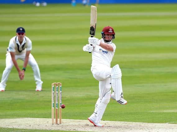 Ben Curran cracks a boundary during his innings of 69 versus Middlesex