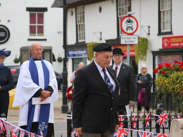 A service at the war memorial in Whittlesey to mark the 75th anniversary of VJ Day. Photo: Robert Windle