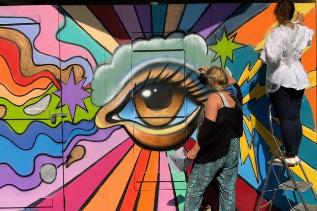 Hoardings in Bognor Regis town centre have been transformed thanks to a mural project. Picture: Ahmed Gad for U CAN Spray CIO