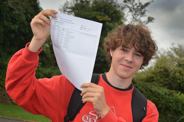 Andrew Anderton wants to go to Lewes College. Two of his results are Biology 8 and English Language 8