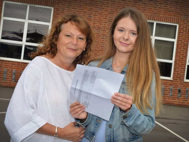 Daisy Allen with her mum Sue. English Language 9, RE 9 and Maths