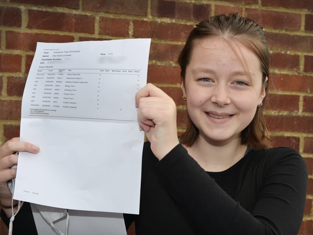 Mia Lozinski. Nine 9s in History, Maths, RE, Biology, English Literature, Chemistry, Physics, French and English Language.