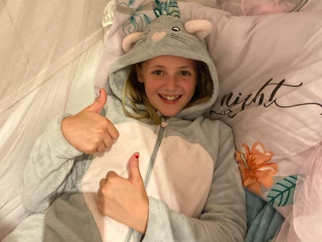 Caitlin Moore slept in the bath