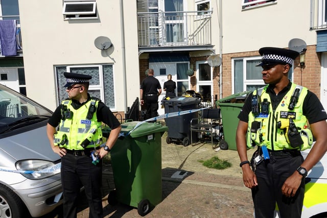 Searches of the Walker family home in Century Square, Millfield. PIC: EAST ANGLIA NEWS SERVICE