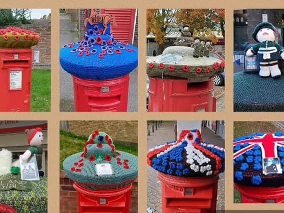 Yarn bombers in Hemel Hempstead have created a knitted display for Remembrance Day