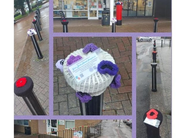 Poppy displays and postbox toppers at The Heights