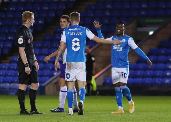 Posh celebrate a goal. Photo: Joe Dent/theposh.com.