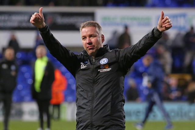 PPG: The good news for Posh and manager Ferguson (pictured) is that they would still sitting atop League One alongside Charlton Athletic if  points per game suddenly became relevant again!