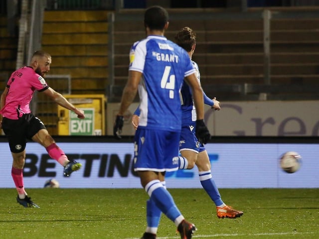 GOALSCORERS GALORE: Dan Butler's brilliant goal (pictured) at Bristol Rovers earlier this month means 14 different players have scored for Posh in all competitions  this season compared to 13 in all of last season. Nine different Posh players have scored in League One matches which is the second best total of the likely League One promotion contenders. Doncaster have seen 12 different goalscorers!