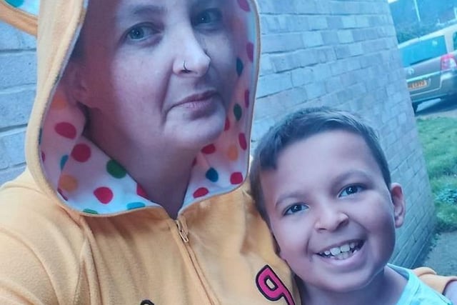 Corrie White and her nine-year-old son Clark from Tarring, dressed up and ready for the school run 7L_RoWxmJ9HcxuiiHyNi