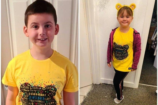 Lucie Dumbleton send in this picture of Joshua, eight, and Karly Gibbs sent in the picture of Jazmin, eight, who was fundraising at her school in Lancing