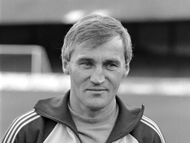 A fresh-faced Denis Casey poses for his first 'head shot' as Cobblers physio back in the summer of 1985