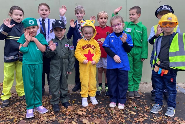 Pupils from Chidham Parochial Primary School dressed up as their 'real life hero' and raised money for Children In Need