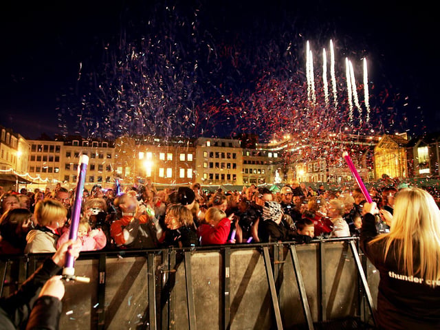The crowds in Market Square in 2018