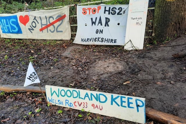 The anti-HS2 protest camp at Welsh Road.